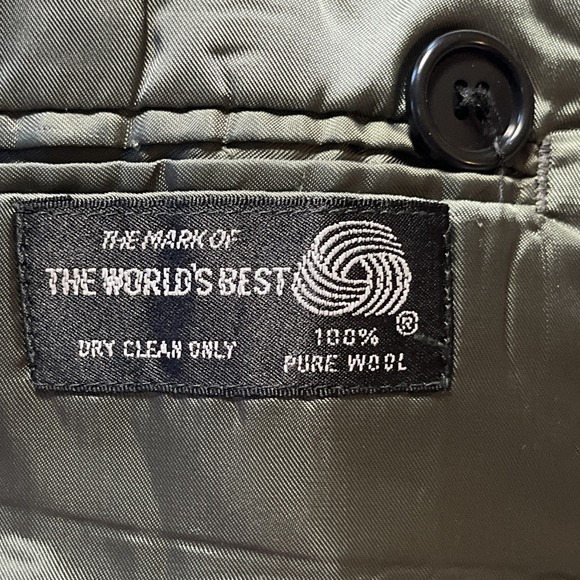 Domani Uomo Houndstooth Plaid 100% Wool Suit Set Black White Blazer Dress Pants - Picture 8 of 15